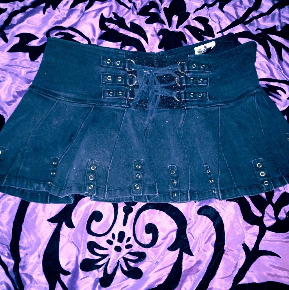 Royal bones punk gothic mini skirt